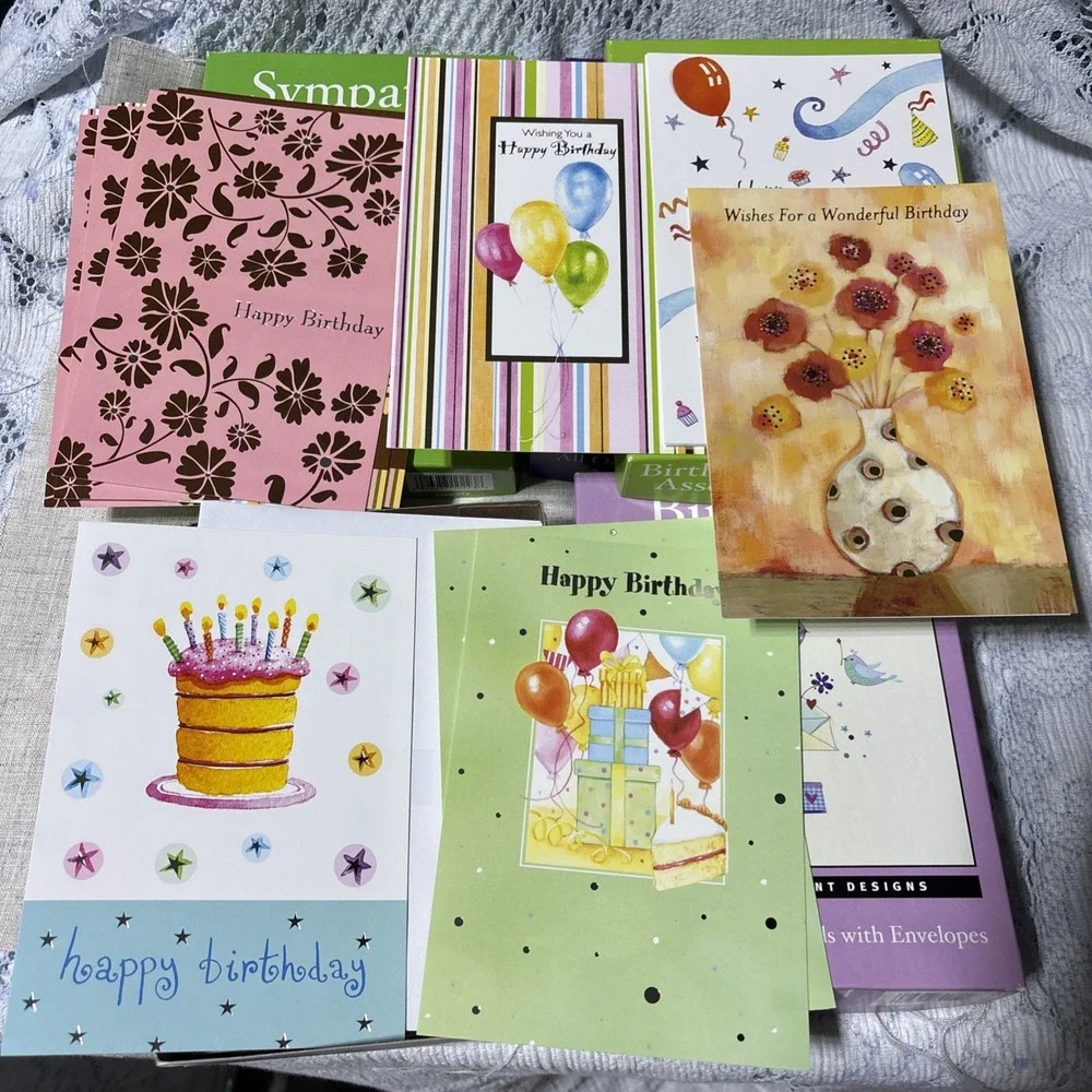 4 Boxes Assorted Birthday, Sympathy, All Occasion Boxed Cards